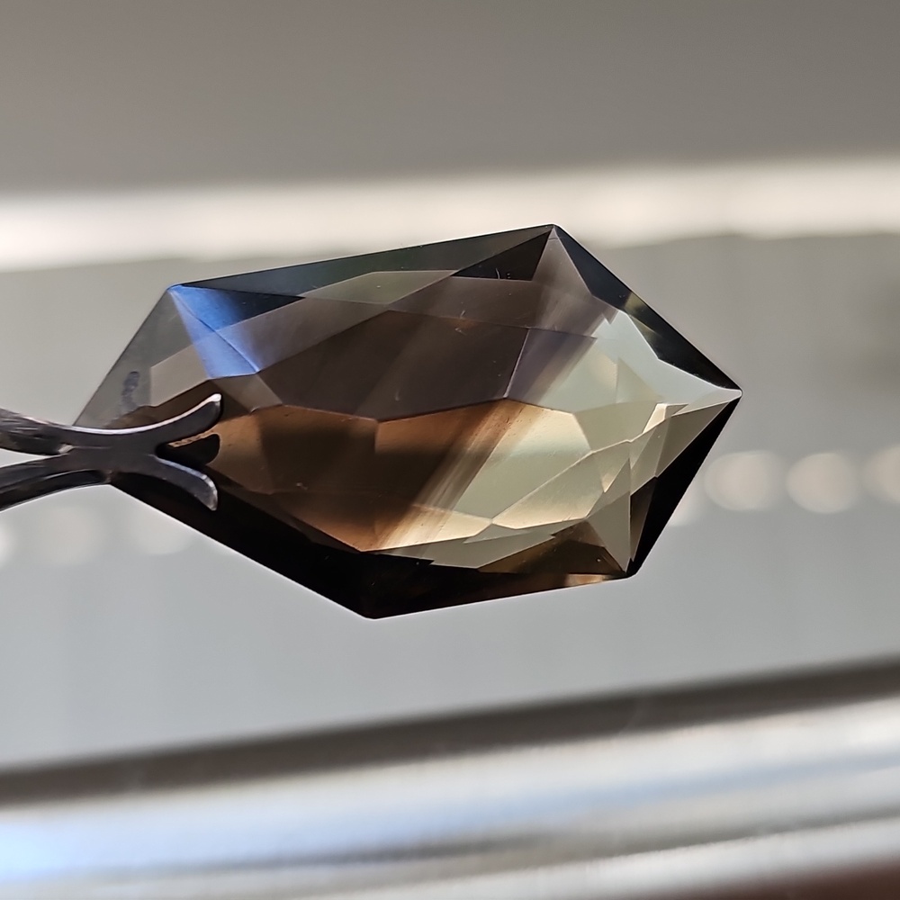 🌺HP🌺Vintage Facet-Cut Smokey Quartz Pendant - Picture 8 of 9